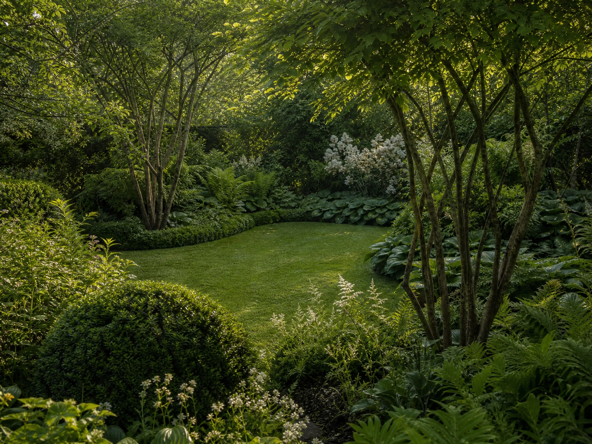 Planting and spatial structure for the A mature garden room representative concept