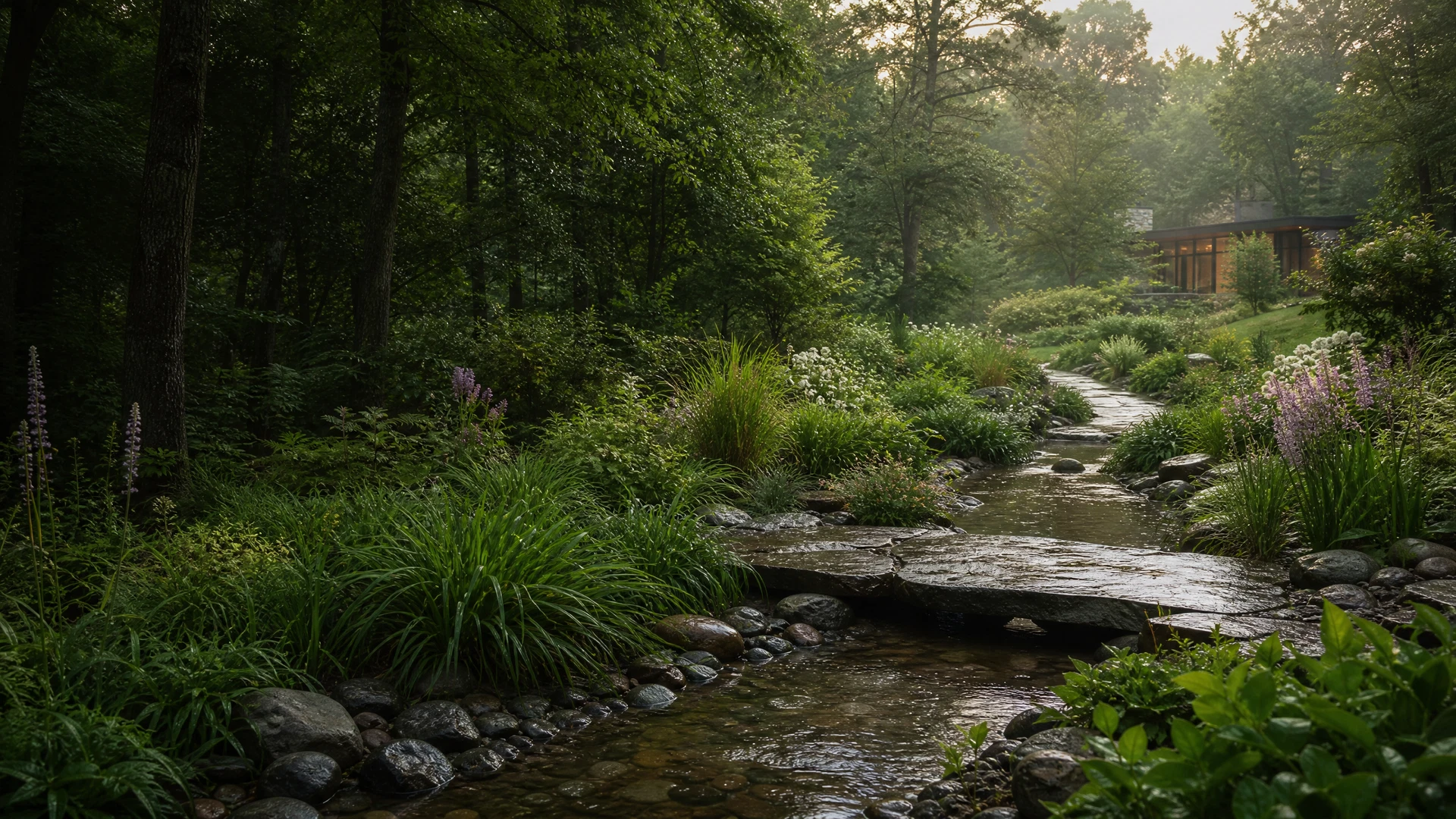 Water held beautifully representative landscape composition